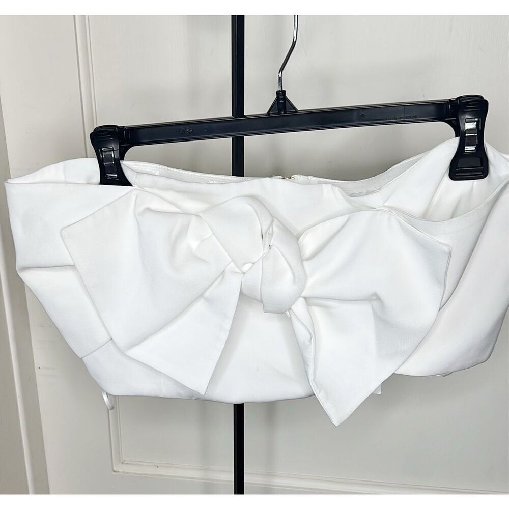 Anthropologie Boskemper Valley Bow Crop Top in White Nwt Size XL